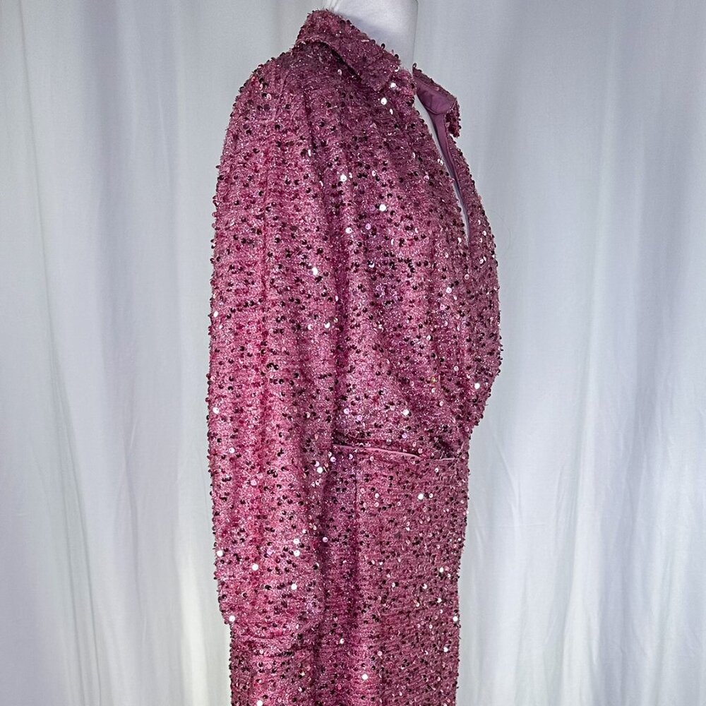 Fashion Nova Mauve Rain On Me Sequin Skirt Set - Picture 14 of 15